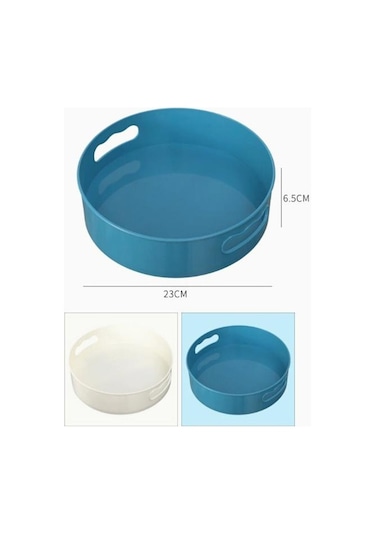 Mavi 360 Döner Tepsi Mutfak Saklama Kapları Baharat Kavanoz Aperatif Yiyecek Tepsisi Banyo Saklama Kutusu Kaymaz Kozmetik Organizatör Mavi