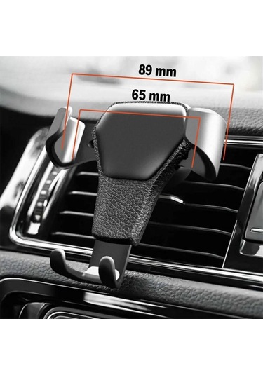 Ams Net Araç İçi Klima Izgarasına Takılabilen Plastik Oto Telefon Tutucu Gravity Siyah