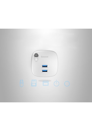 Baseus Rj45 Tf Çok Fonsiyonlu Notebook Adaptörü Hub Dual Usb 3.0 Gümüş