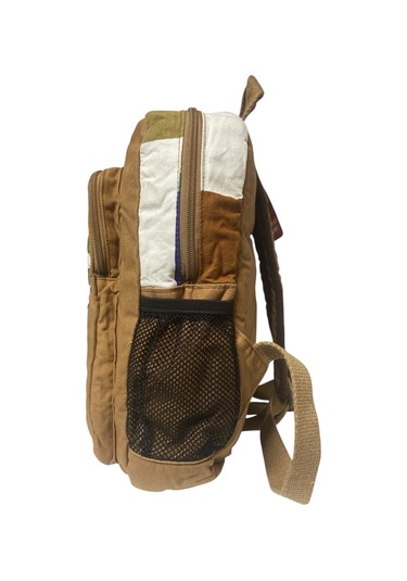 Kaliteli Renkli Vintage Salaş Disayn Günlük Sırt Gezi Okul Seyahat Çantası 28 Cm X 37 Cm Camel