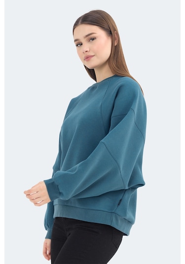 Slazenger Vıa 2 Li Set Kadın Sweatshırt Siyah - Petrol
