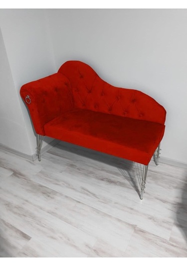 Metalda Josefin Bench Koltuk Berjer Gümüş Seri 120 Cm Kırmızı