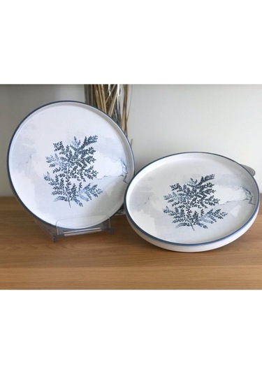 Keramika Blue Magic Stackable 21 Cm 6 Kişilik Pasta Tabağı Beyaz