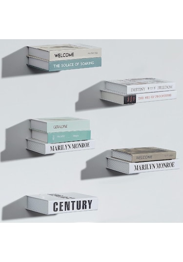 Görünmez Dekoratif Duvar Kitaplığı Metal Dayanıklı Kitaplık 2 Ad