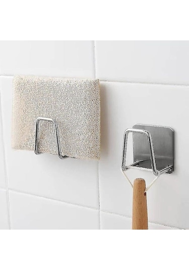Skycity 4'lü Set Çelik Ev Firin Sponge Tutucu: Otomatik Yapışkan Lavabo Kurutma Rak, Duvar Takılı Organize Hook - Mutfak Aksesuarı Diğer
