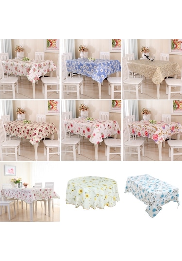 Peva Yağ Ve Suya Dayanıklı Sehpa Masa Örtüsü, Ebat: 137x183cm Bronzlama Çok Renkli