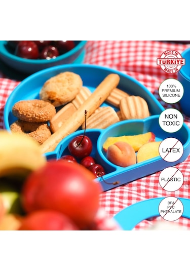 Babychefs Silikon Bebek Beslenme Seti 6 Parça-mavi