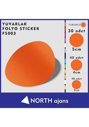 Yuvarlak Folyo Duvar Sticklerı Turuncu