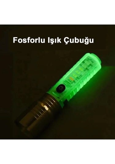 El Feneri 8 Mod Şarjlı Fosforlu Mıknatıslı Led El Feneri
