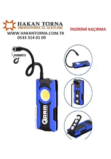 Ht- Arm Şarjlı Led Lamba Fener Işıldak 1500 Lümen beyaz