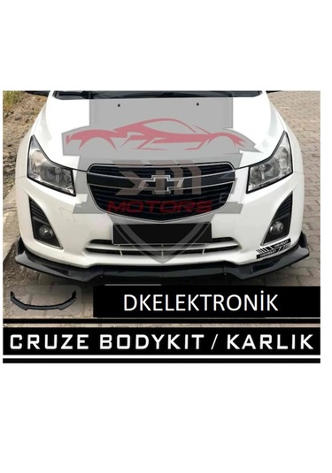 Chevrolet Cruze Uyumlu Ön Tampon Eki Body Kit Karlık Lip Siyah.