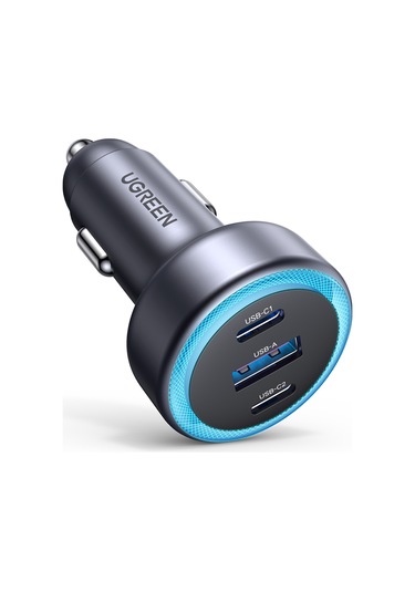 Ugreen 30w 3 Portlu Araç İçi Şarj Cihazı Çakmaklık Adaptörü, 45843