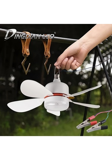 Xuweiwei 12v Düşük Voltajlı Vantilatör Işık 1 Adet Taşınabilir Fan Işığı Kamp Pazar Standı Avlu Balkon Yatak Oturma Odası İçin