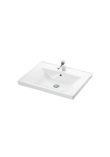 Çiğdem 65+35 Cm Beyaz Mdf Lavabolu Asma Banyo Dolabı Takımı Beyaz