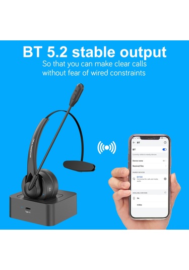 Kangvka Oy131 Kablosuz Kulaklık: Bluetooth 5.4, Harici Mikrofon, Şarj Tabanlı, Akıllı Gürültü Azaltma, Siyah