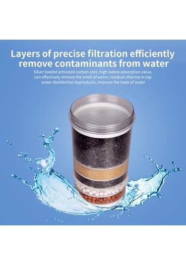 Neevoyu Su Filtresi Değişimi - 6 Katlı Filtre Elemanı İle Su Arıtma - Tüm Sistemlere Uyumlu - Kolay Kurulum Siyah