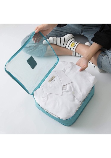 Padalink Gri Seyahat Organizer 6'lı Set - Büyük Boy Giyim Ve Eşya Saklama Çantaları Gri