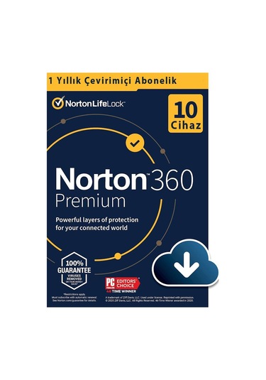 Norton 360 Premium 10 Cihaz / 1 Yıl Dijital Lisans + 75 Gb Bulut