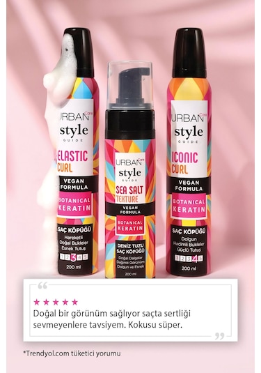Urban Care Style Guide Deniz Tuzu Doğal Dalga Sağlayan Şekillendirici Saç Köpüğü 200 ML