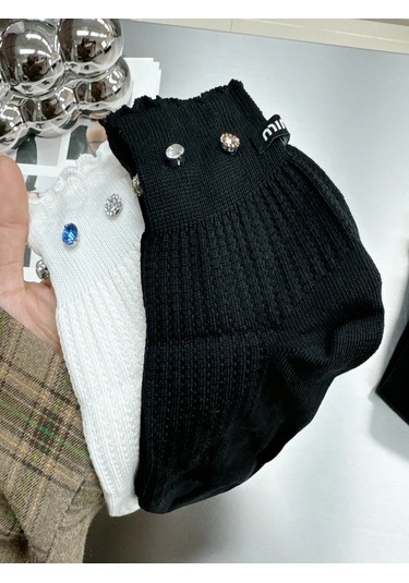 Dress Code Couture Fırfırlı Ve Taşlı Çoraplar 309962016 Beyaz