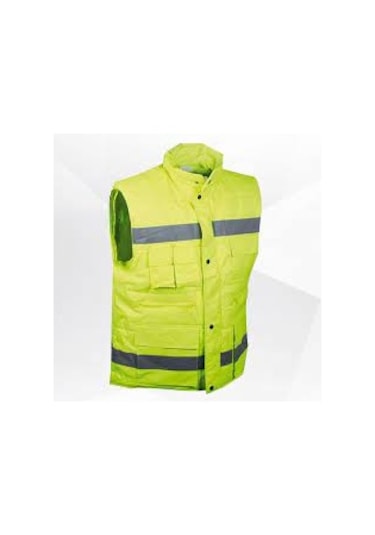 Anorak Reflektörlü Astarlı Su Geçirmez Yelek Sarı Fosforlu Sarı