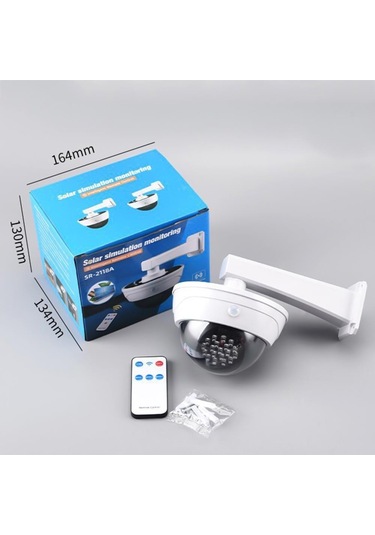 3 Mod Güneş Enerjili Aydınlatma Solar Bahçe Sahte Dome Kamera