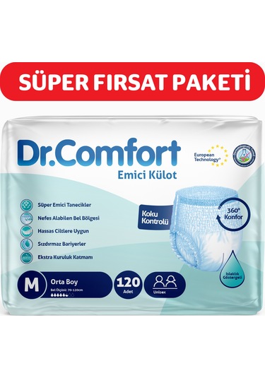 Dr. Comfort Emici Külot Hasta Bezi M Büyük Beden 120 Adet