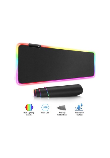 Ruicoo Rgb Aydınlatmalı Geniş Oyun Mouse Pad - 14 Işık Modu, Usb Güç, Kaymaz Taban