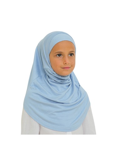 Çocuk Hazır Giyim Başörtüsü Şal Turban Viskon - Bebe Mavisi Mavi