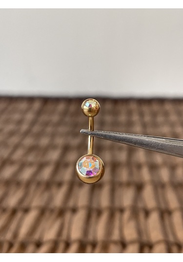 Yüksek Kalite G23 Titanium Hareli Parlak Top Taşlı Titanyum Göbek Piercingi Top 10mm DUMMY 236118745 429