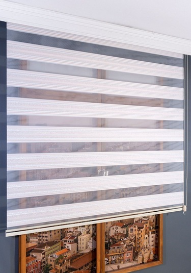 Simli Pudra Zebra Stor Perde Pudra