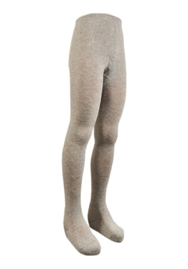 DESIGN PAMUKLU KÜLOTLU ÇORAP - 11 YAŞ-Gri