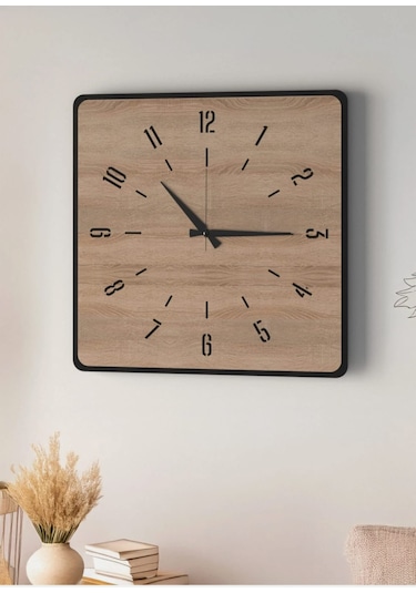 Modern Ahşap Duvar Saati Sağlam Çok Şık Ve Birarada..no:51 Çok Rekli