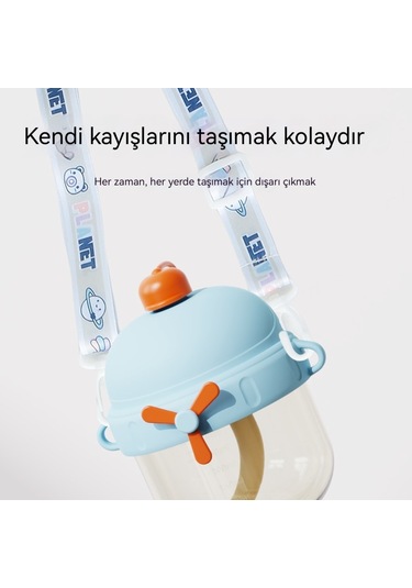 Aurora Ölçekli Jartiyerli Çocuk Süt Bardağı Bebek Öğeme İçme Bardağı Özel Hasır Bardak - Mor Mor