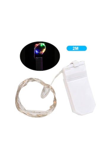 Kosona Kutu Açıldığında Otomatik Aydınlanır 2m 20 Led Işıklı Bakır Tel Işık Zinciri, Dört Renkli, Akıllı Kaydırmalı Anahtar, Cr2032 Pil İçerir, Hediyelik Kutular İçin Dekoratif Işık Çok Renkli