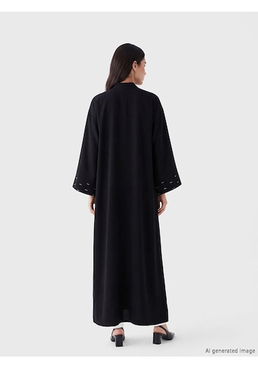 Lc Waikiki Siyah Şal Yaka Taşlı Oversize Kadın Kimono