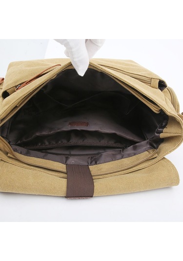 Çok Bölmeli Şık Kanvas Omuz Çantası Mh3323 Yeşil