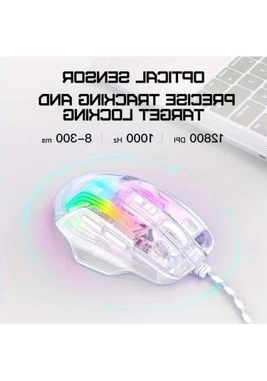 Besthome1 Onıkuma Beyaz Mekanik Faret - Sessiz Optik Sensör, Ergonomik Tasarım -