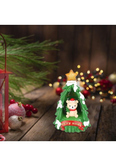 Suntek Işıklı Yılbaşı Süsü Masaüstü Heykeli Oturma Ayı