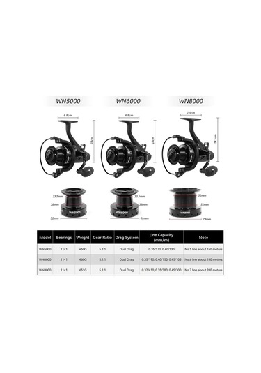 Teltree Wn6000 Çift Baskı Metal Bobin Olta Makinesi - Ön-arka Frenli Uzun Atışlı Sahte Zilli Sağlam Alabalık Olta