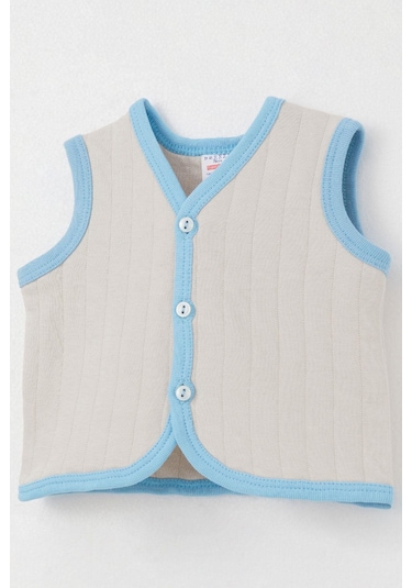 Breeze Erkek Bebek Yelek Düğmeli 0-9 Ay, Taş Taş