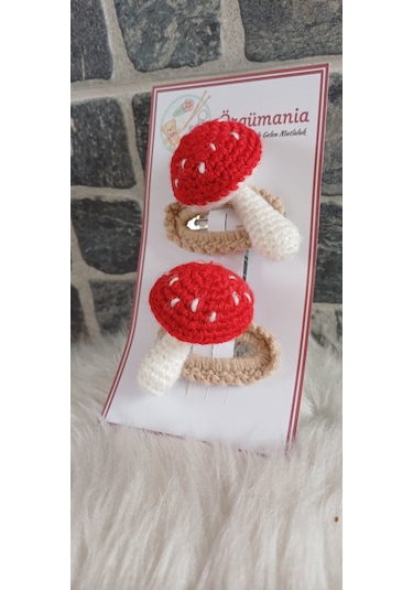 Çıtçıtlı Mantar Toka- Örgü Toka Kırmızı