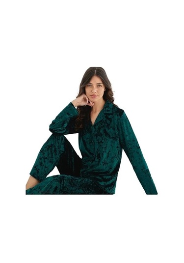 Minel Collection Kadın Pijama Takımı Uzun Kollu Yumuşak Dokulu Es Yesl