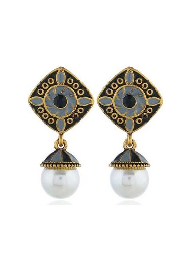 Tongxida Bohemya Uzun Küpeler - Renkli Retro Akrilik Püskül Küpe - Yunnan Etnik Stili - Bayanlar İçin Gri