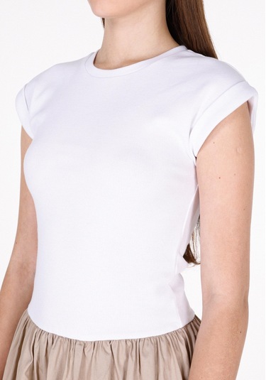 Colins Regular Fit Düz Kadın Beyaz Kısa Kol Elbise Cl1073569 Q1.v1 Ofw Beyaz