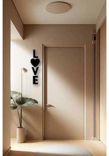 Love Yazılı Aşk Temalı 4'lü Duvar Dekoru Ahşap Tablo