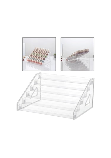 Suntek Oje Organizatör Raf Vitrin Tezgah Üstü Banyo 6 Katlı Çok Renkli