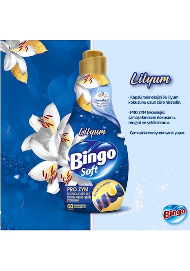 Bingo Soft Çamaşır Yumuşatıcı Konsantre 1440ml Lilyum Tekli