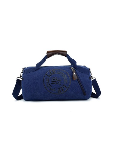 Mavi Erkek Ve Kadın Evrensel El Konşimento Omuz Kanvas Silindirik Eğlence Seyahat Spor Giyim Çantası Crossbody Çanta Mavi