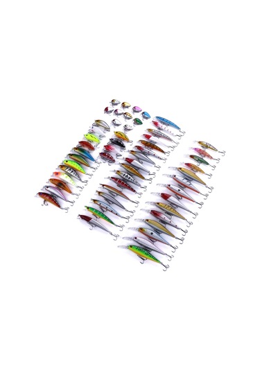 Hengjıa Set056 56 Parça Payet Seti Metal Payetler Sahte Yem Taze Levrek Balıkçılık Yem Seti, Uzunluk: 3 İla 10cm, Torbalı